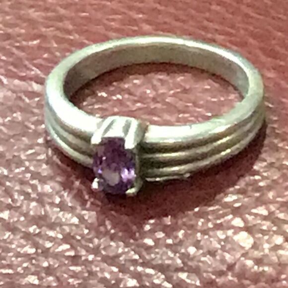 Ring, Purple Cubic Zirconia Ring, NEW, size 7.5, Handmade, CZ, Artisan - Picture 4 of 7